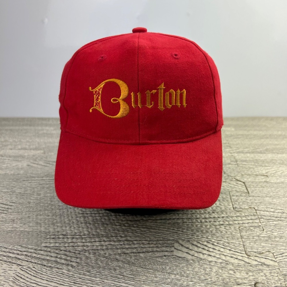 Vintage Burton Snowboards Hat Cap Snap Back Adjustable Red YOUTH
